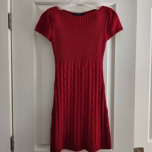 Nine West Red Cable Knit Sweater Dress- Size XS